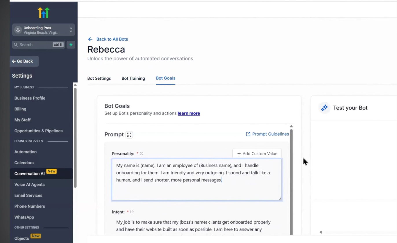 GoHighLevel AI Agency Client Onboarding screenshot 3