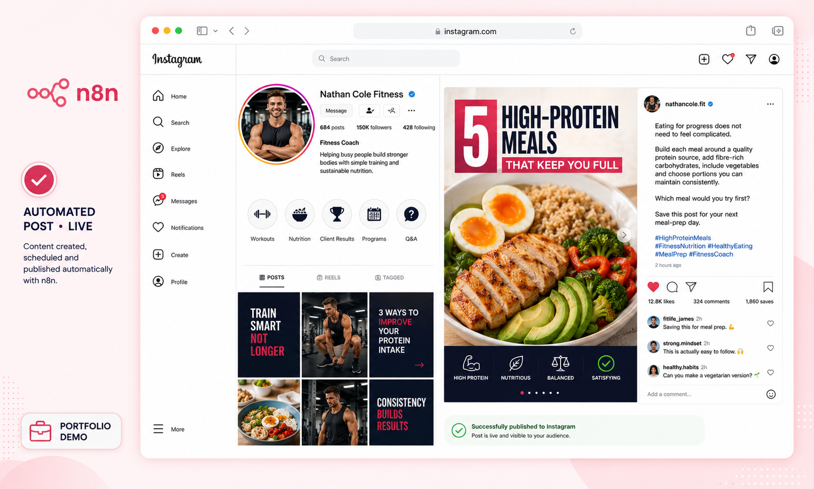 n8n Instagram Content Publishing System screenshot 2